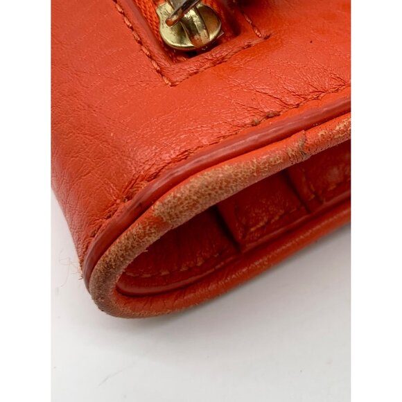 Tory Burch Orange Leather Britten Smartphone Wristlet - Picture 8 of 10